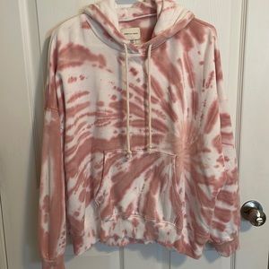 American Eagle Pink Tie Dye Cropped Sweatshirt